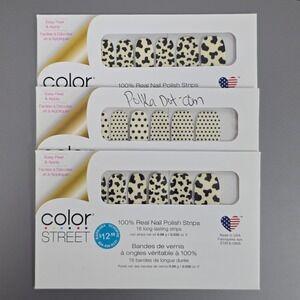 Color Street Nail Polish Strips Cow Print Polka Dot Lot of 3 New Sealed‎